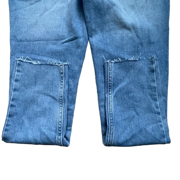 We The Free Light Wash Distressed Button Fly High Rise Raw Hem Skinny Jeans - Picture 4 of 10